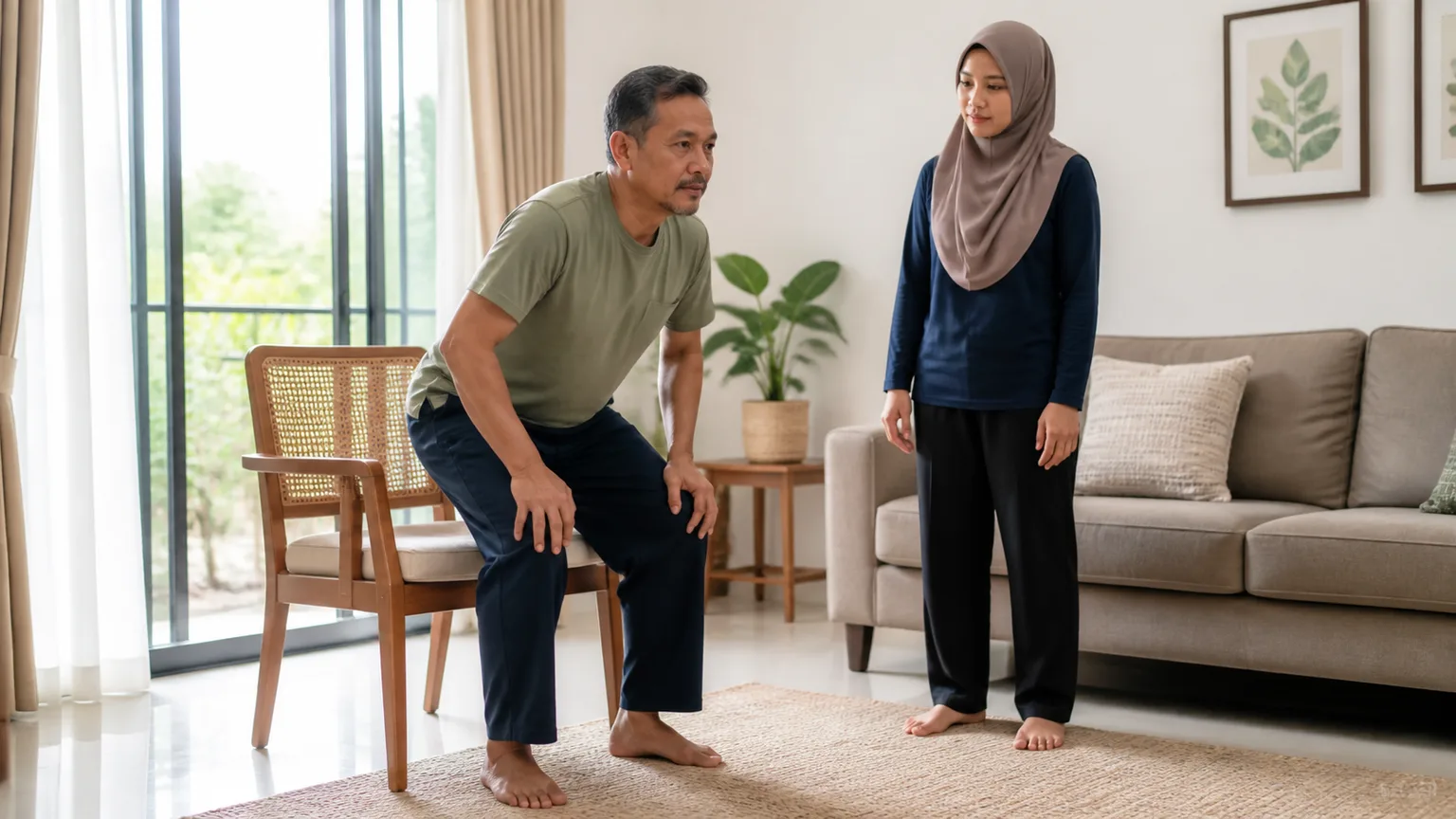 Pesakit Melayu Malaysia menjalani penilaian fungsi duduk ke berdiri di rumah
