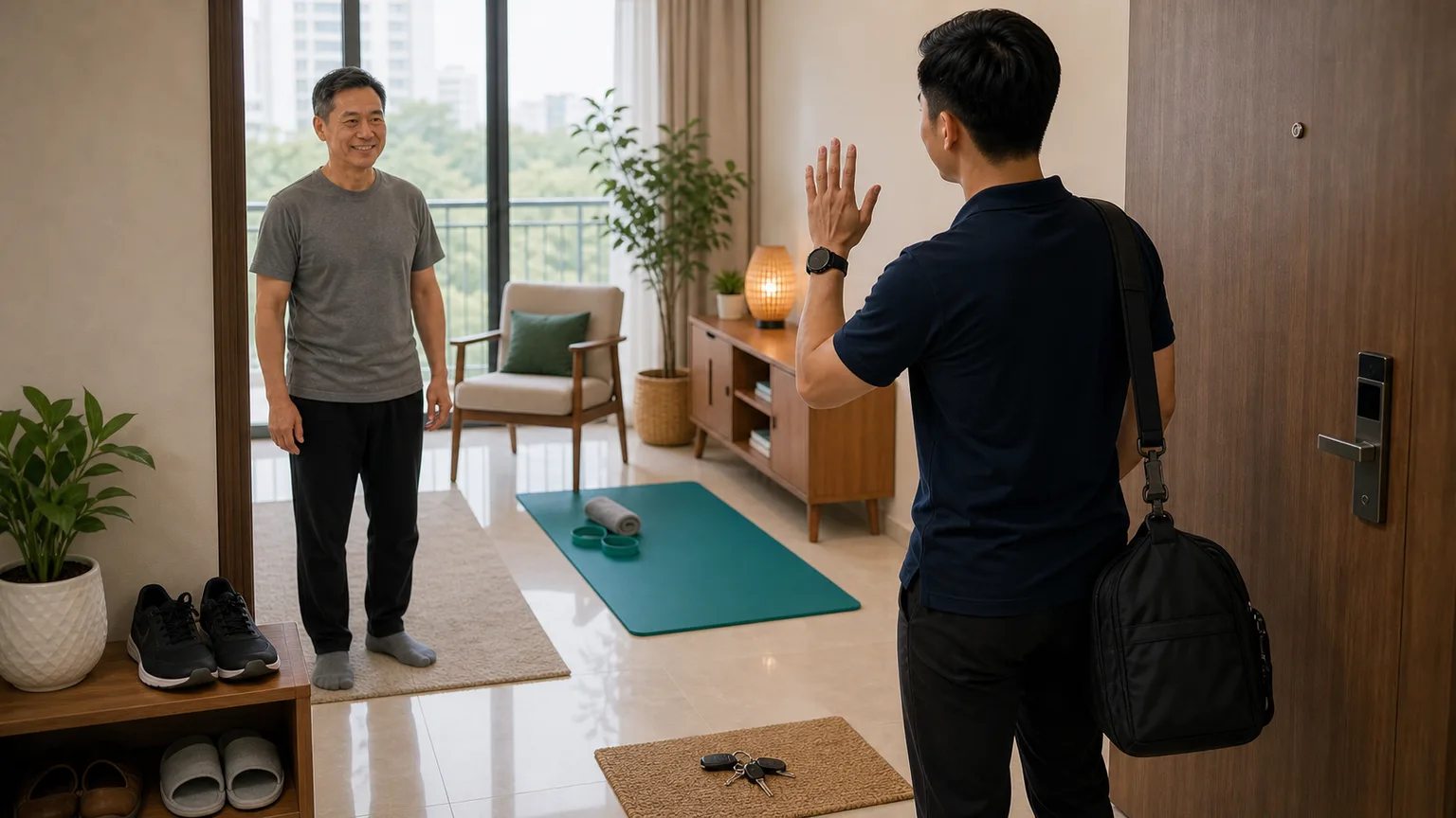 Home physiotherapy session compared with clinic travel needs