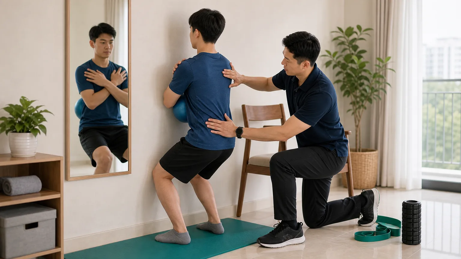 Scoliosis posture and strengthening exercise at home