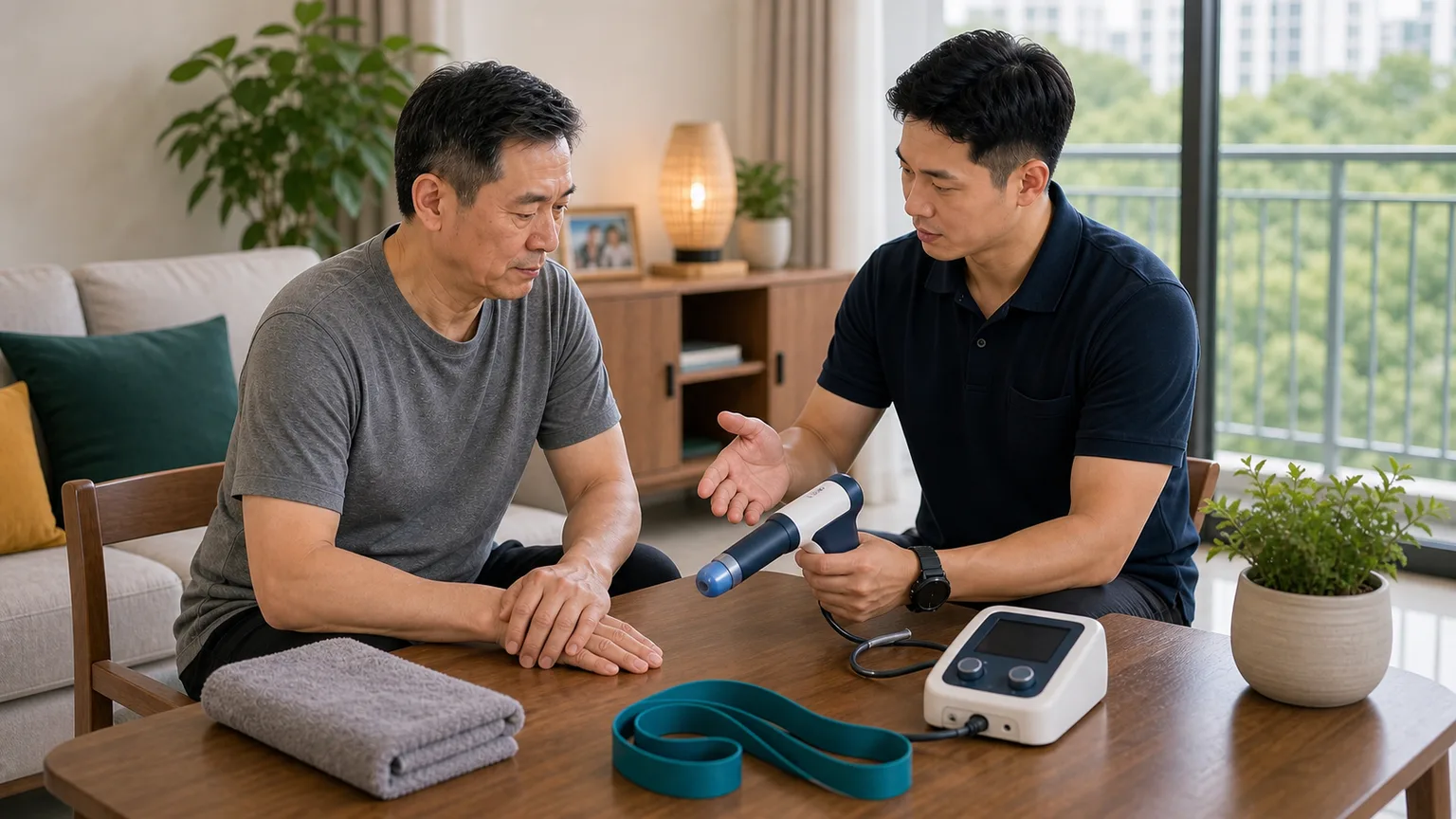 Shockwave therapy device explained by a physiotherapist